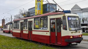 Трамваи ЛВС-86 и ЛМ-99К на 19 маршруте Петербурга