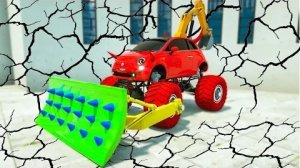 Землетрясение 9 баллов-Колеса монстров-АВТОМОБИЛИ и МОТОЦИКЛЫ с грузовиком-МОНСТРОМ и полицейской ма