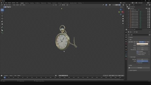 Карманные часы в Blender за минуту | №12