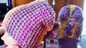 ЭФФЕКТНЫЙ  3D УЗОР ДЛЯ ВЕСЕЛОЙ НЕОБЫЧНОЙ ЖЕНСКОЙ ШАПКИ. (caps,cap, hat)