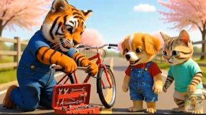 Мультики для детей. Приключения собачки и котика, котик и велосипед, мультфильм детям