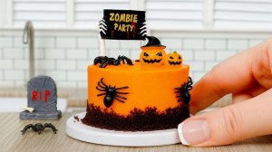 Необычная Идея Украшения Миниатюрного Торта на Хеллоуин! 🎃 Страшно Вкусный Мини Торт 👻 Мини Кухня