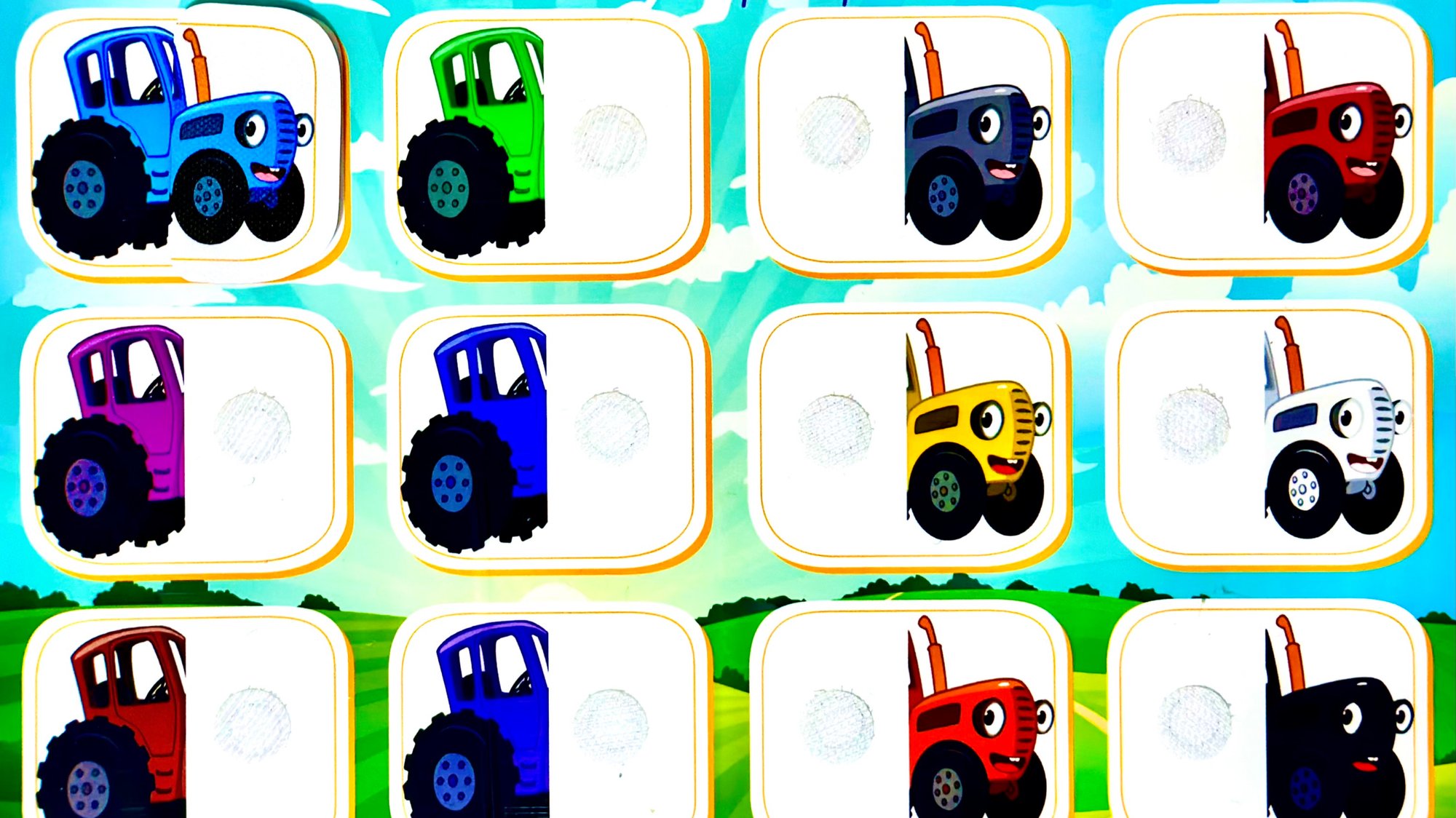 🧩Пазл на липучках Синий Трактор🧩