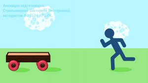 Анимация по физике. Человек вбегает на тележку
