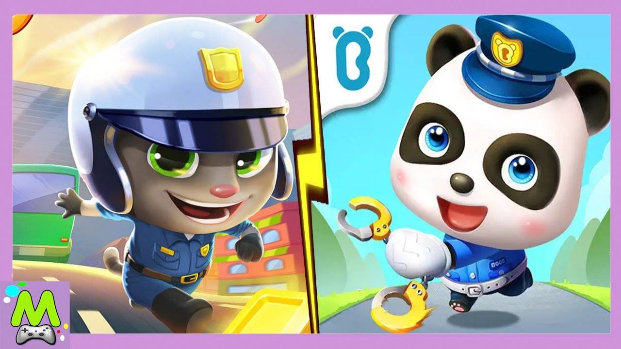 Говорящий Том против Маленькой Панды-Полицейского.Гонка за Грабителями Енотами.Какая Игра Круче смотреть онлайн