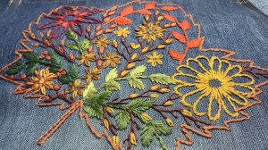 Осенняя фантазия! Декоративные стежки. Для новичков!!!