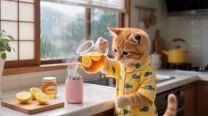 Как котик о маме заботился
