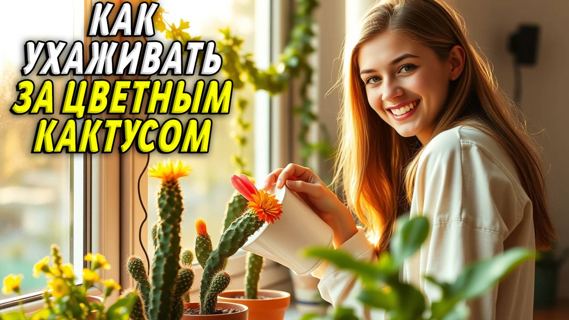 Как ухаживать за цветным кактусом смотреть онлайн