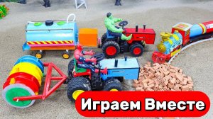 ИГРУШКИ ИЗ МУЛЬТИКОВ ДЛЯ ДЕТЕЙ 🟢 ИГРАЕМ ВМЕСТЕ В МАШИНКИ И СУПЕРГЕРОЕВ