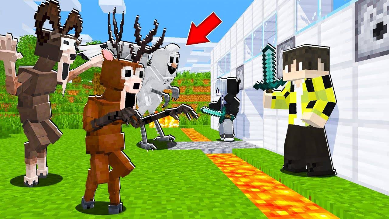 ЗАЩИЩЁННАЯ БАЗА НАЙСИКА ПРОТИВ ВСЕХ ПЕРСОНАЖЕЙ 99 НОЧЕЙ В ЛЕСУ В МАЙНКРАФТ ! 99 NIGHTS IN FOREST