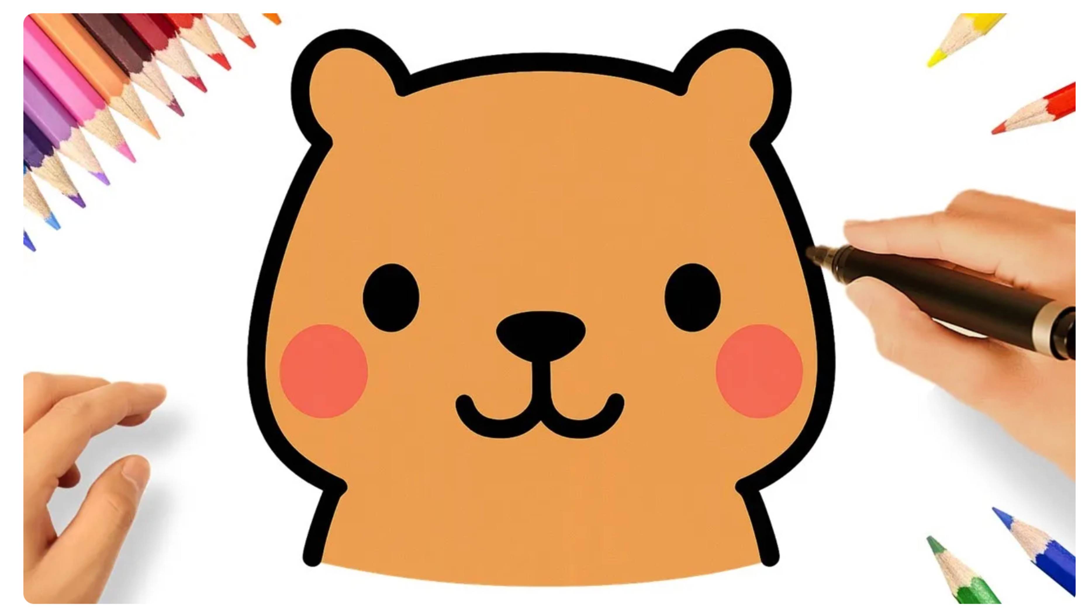 КАК НАРИСОВАТЬ ОЧЕНЬ ПРОСТУЮ КОРИЧНЕВУЮ КАВАИЙНУЮ КАПИБАРУ ❣️ смотреть онлайн