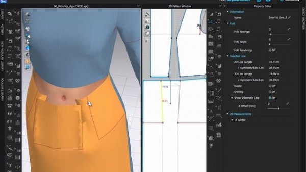 Визуализация складок в CLO3D
