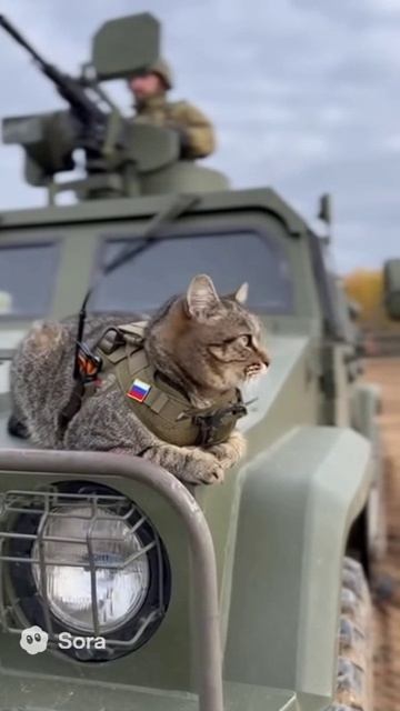 Кот на джипе