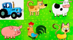 Пазл-половинки Синий трактор 😍 собираем вместе. Видео для детей