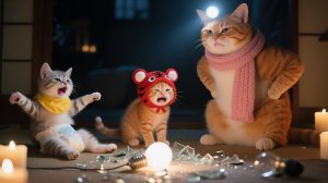 Мультики для детей. Котики и мама, котикам отключи свет, мультфильм детям