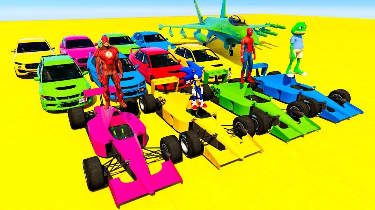 Человек-Паук и Машинки для Детей Мультики с Красочными Спортивными Машинками Мультфильмы для Детей