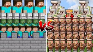 ДЕРЕВЕНСКАЯ АРМИЯ против ЗАМКА ХЕРОБРИН в Майнкрафте