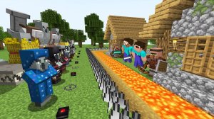 НУБ И ПРО ЗАЩИЩАЮТ ДЕРЕВНЮ ОТ СУПЕР РЕЙДА В МАЙНКРАФТ ! ПРОФЕССИОНАЛ ПРОТИВ ТРОЛЛИНГ ЛОВУШКА