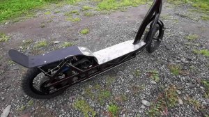 Мощный электросамокат с двигателем из автомобильного генератора