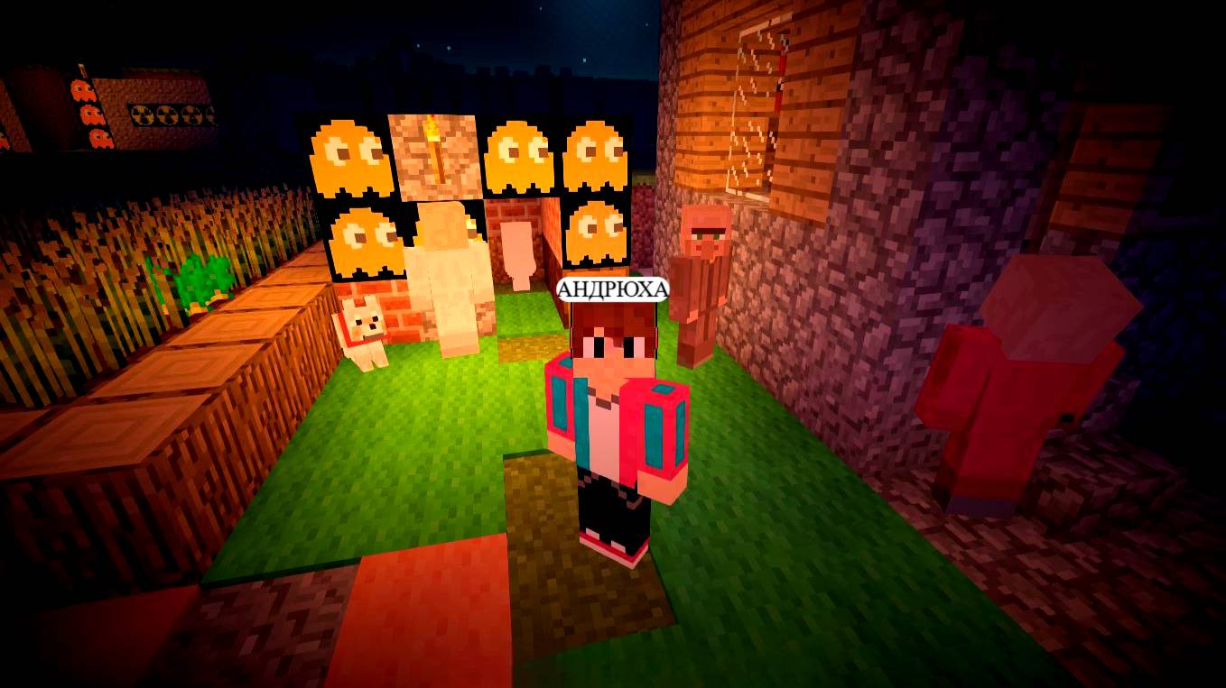 Житель деревни удивился, увидев унитаз в деревни В Майнкрафт | Андрюха Minecraft! смотреть онлайн