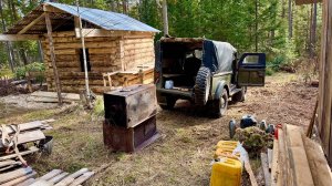 Готовим угодья к промыслу. Переправа ГАЗ-69 через р. Бирюса