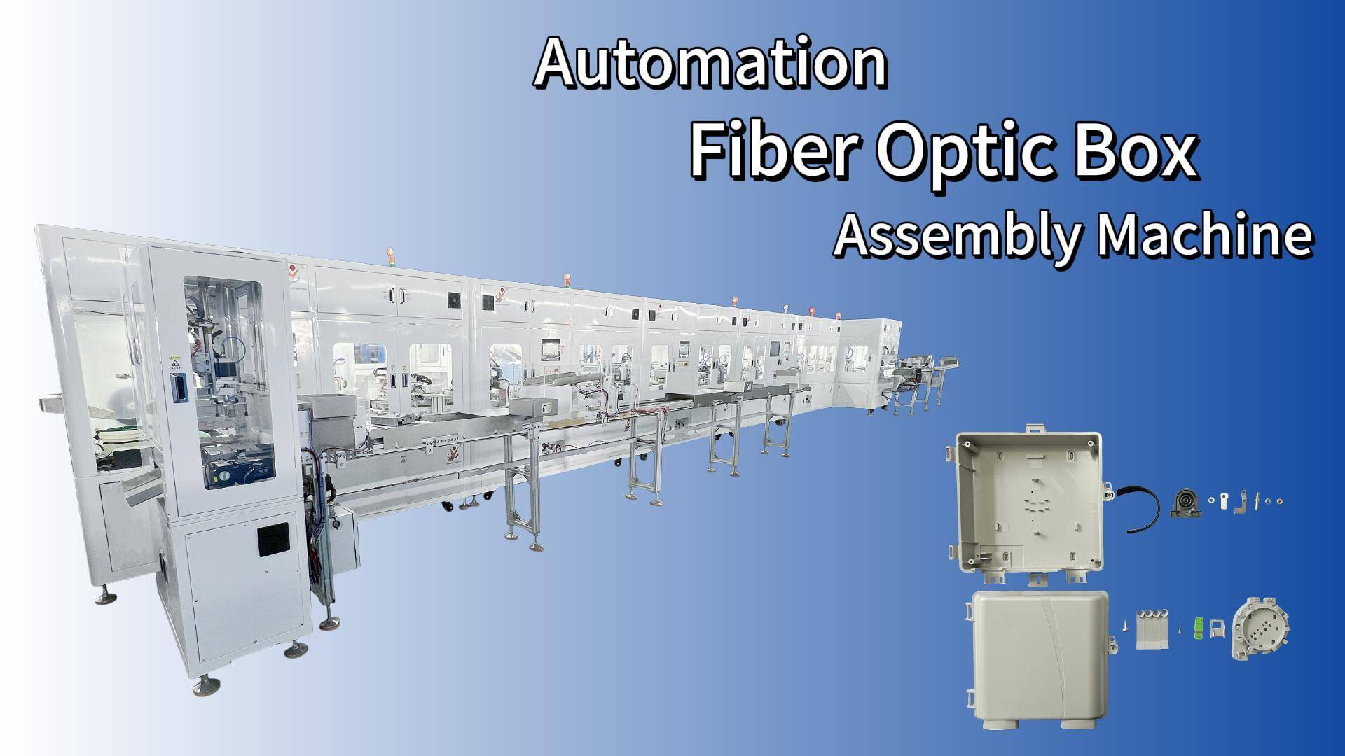 производство оптоволоконных коробок с помощью нашей автоматизированной сборочной машины