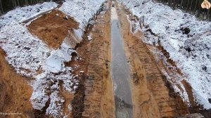 Строительство, дренажные работы на лесной дороге