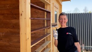 ТЕПЕРЬ БЕСЕДКА СТАЛА ЕЩЕ КРАСИВЕЕ! ОБРАБОТАЛИ И ЗАЩИТИЛИ ОТ ОСАДКОВ #diy #стройка