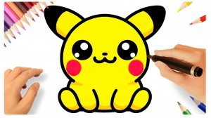 КАК РИСОВАТЬ ЖЕЛТЕНЬКОГО ПИКАЧУ В КАВАЙИ ОЧЕНЬ ЛЕГКО ⚡