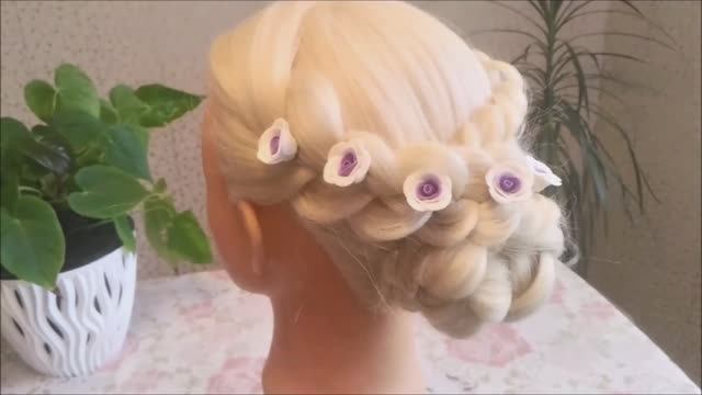 Вечерняя прическа с плетением смотреть онлайн