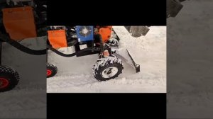 Мини экскаватор А23М-01 уборка снега. Видео от покупателя.