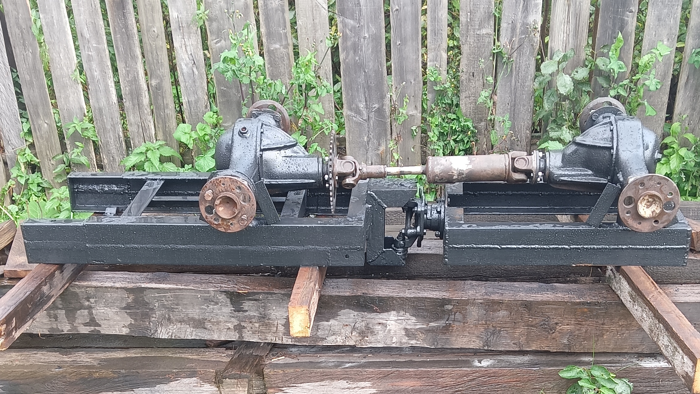 самодельный минитрактор установка заднего моста и карданного вала (видео 13)