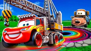 Машинки летают и прыгают! Развивающие мультики Машины помощники. Мультфильмы про машинки