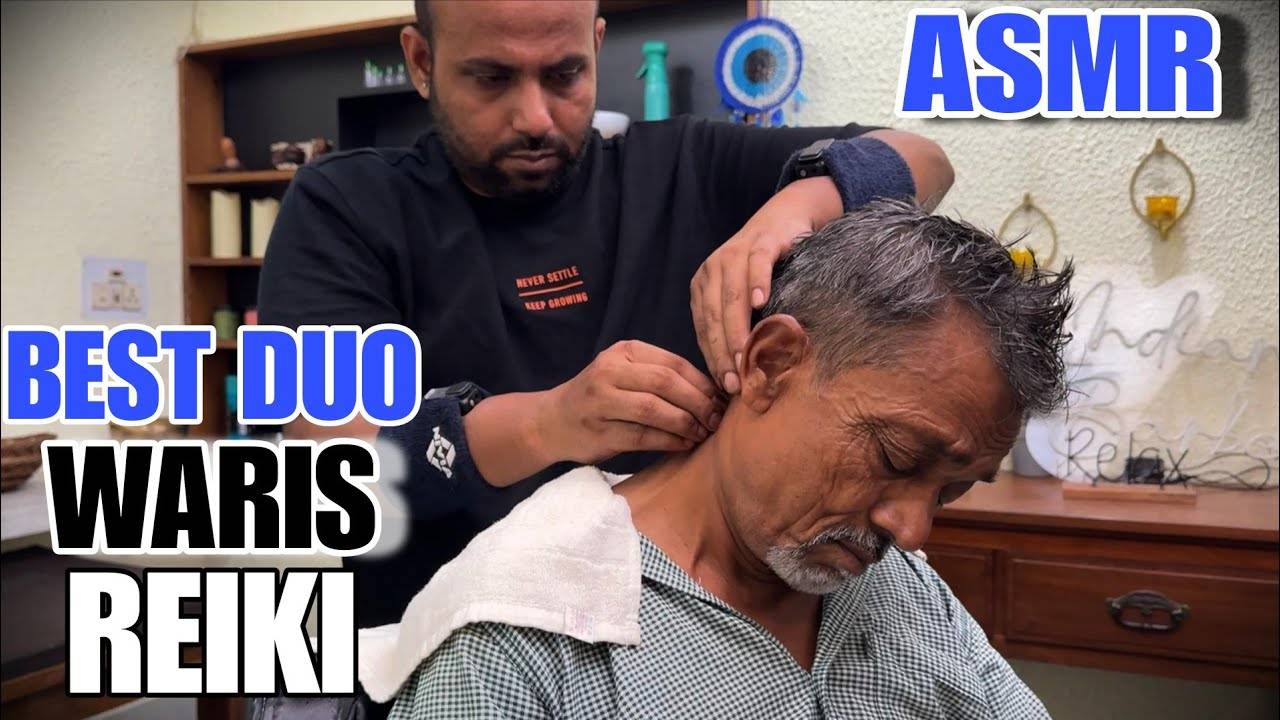 Reiki Master gives Insane head massage to Waris Barber for Instant Tingles and stress Relief 😴 смотреть онлайн