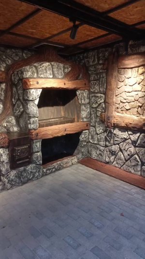 зона барбекю  на  даче. декор из  арт бетона. мастер. ВЕЛЕС столярка.