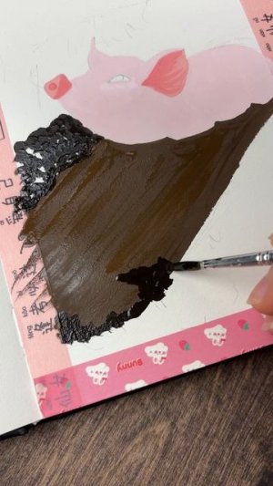 Поросёнок #гуашь #скетчбук #рисунок