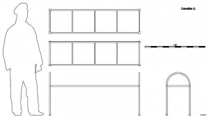 Скамейка Q. Чертёж. Bench Q. Drawings.