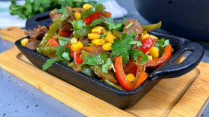 Не прошло и 2-х минут, как умяли всю тарелку! Ну очень вкусное Мясо "По-Мексикански". РЕЦЕПТ простой