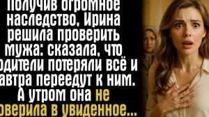 Получив огромное наследство, Ирина решила проверить мужа- сказала, что родители потеряли всё....