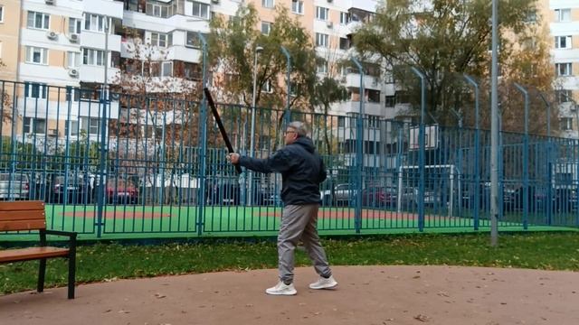 Разминка с большой борцовской палкой длиной 90 см (3)