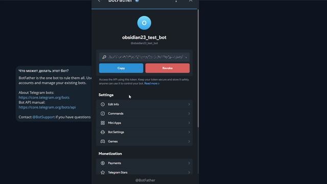 Поиск API ключа бота ТГ смотреть онлайн