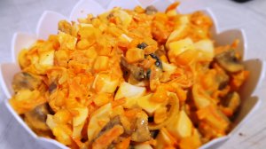 Грибной салат с кукурузой