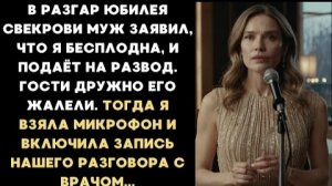 ИСТОРИЯ ИЗ ЖИЗНИ/На юбилее свекрови муж заявил, что я бесплодна и что он подаёт на развод/Рассказ