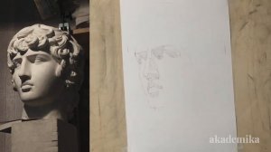 Голова Антиноя  лекция по рисунку Андрея Ивановича Томского.