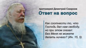 Господь дал нам свободу, но при этом сказал: Без Меня не можете делать ничего. Как это соотнести?