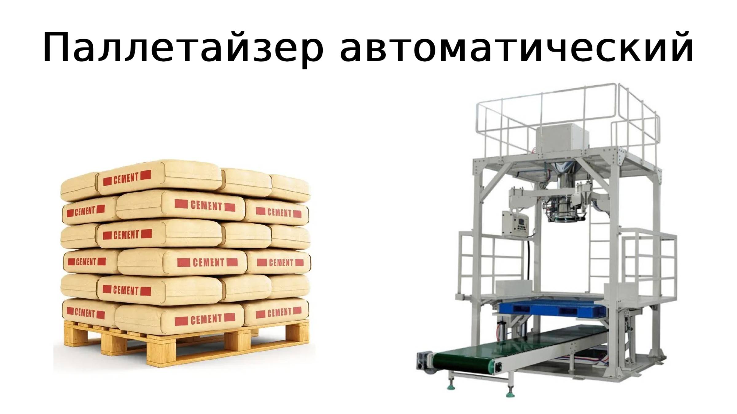 Паллетайзер | автоматизация производства | укладка мешков | упаковка цемента смотреть онлайн