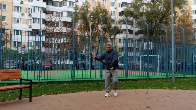 Разминка с большой борцовской палкой длиной 90 см (2)