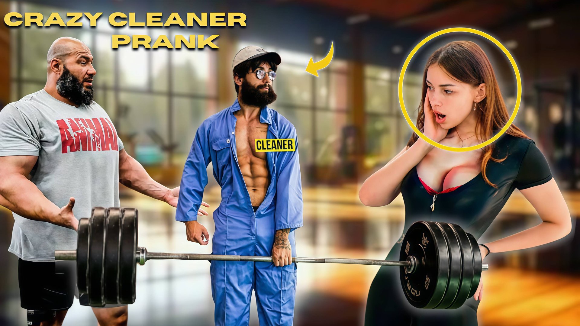 Уборщик Анатолий и тренировка с девушками. GYM PRANK