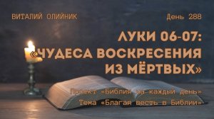 День 288. Луки 06-07: Чудеса воскресения из мёртвых | Библия на каждый день | Благая весть в Библии