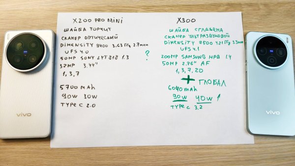 КАКОЙ КОМПАКТ ЛУЧШЕ: VIVO X200 PRO MINI ИЛИ VIVO X300?